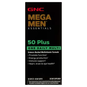 GNC Mega MenÂ® 50-Plus One Daily Multivitamin, 60 Tablets, Vitamin and Mineral Support