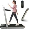 2 in 1 Under Desk Treadmill, 2.5HP Folding Electric Treadmill Walking Jogging Machine for Home Office with Remote Control, Black