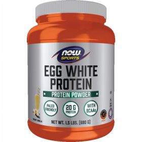 NOW Sports Eggwhite Protein Powder, Vanilla CrÃ¨me, 20g Protein, 1.5 Lb