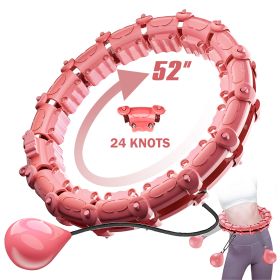 1pc Smart Weighted Hula Hoops, Fitness Weight Loss Gear, With Detachable Knots & Adjustable Weight (Color: Pink)