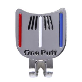 1pc "One Putt" Pattern Golf Hat Clip; Golf Putting Alignment Aiming Ball Marker With Magnetic (Color: Multicolor)