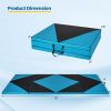 4-Panel PU Leather Folding Exercise Gym Mat with Hook and Loop Fasteners